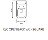 Kartell UK Eklipse Square Open Back Rimless C/C Pan with C/C Cistern and Soft Close Seat